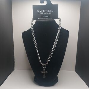 Simply Vera Vera Wang Silver Tone Cross Pendant Necklace